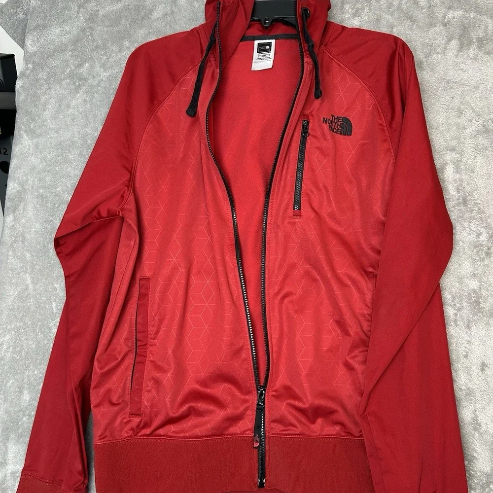 THE NORTH FACE Red Zipper Sweatshirt/Hooded Jacket Coat Men's Size Medium M